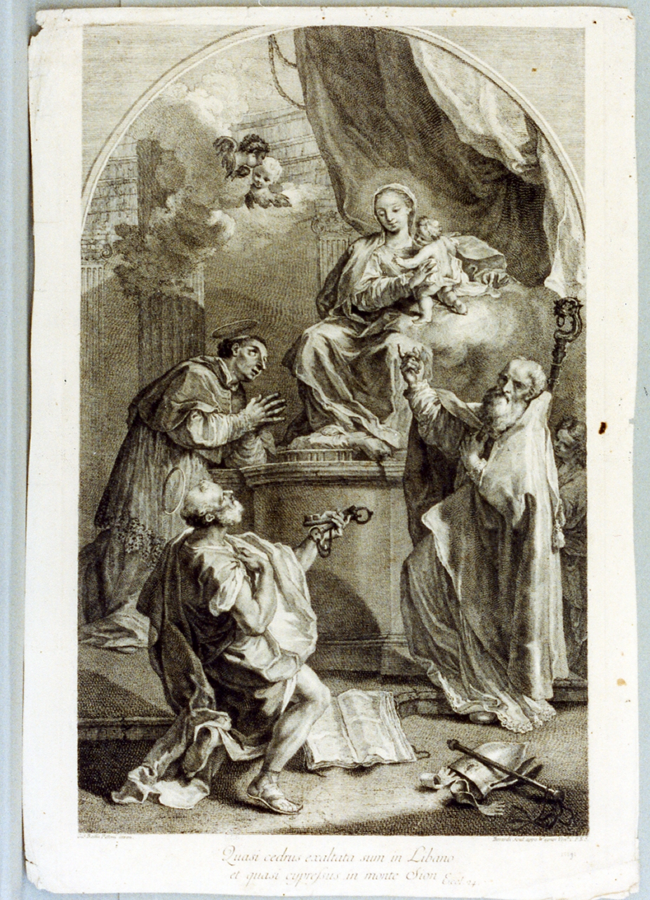 Madonna con Bambino e Santi (stampa) di Berardi Fabio (sec. XVIII)