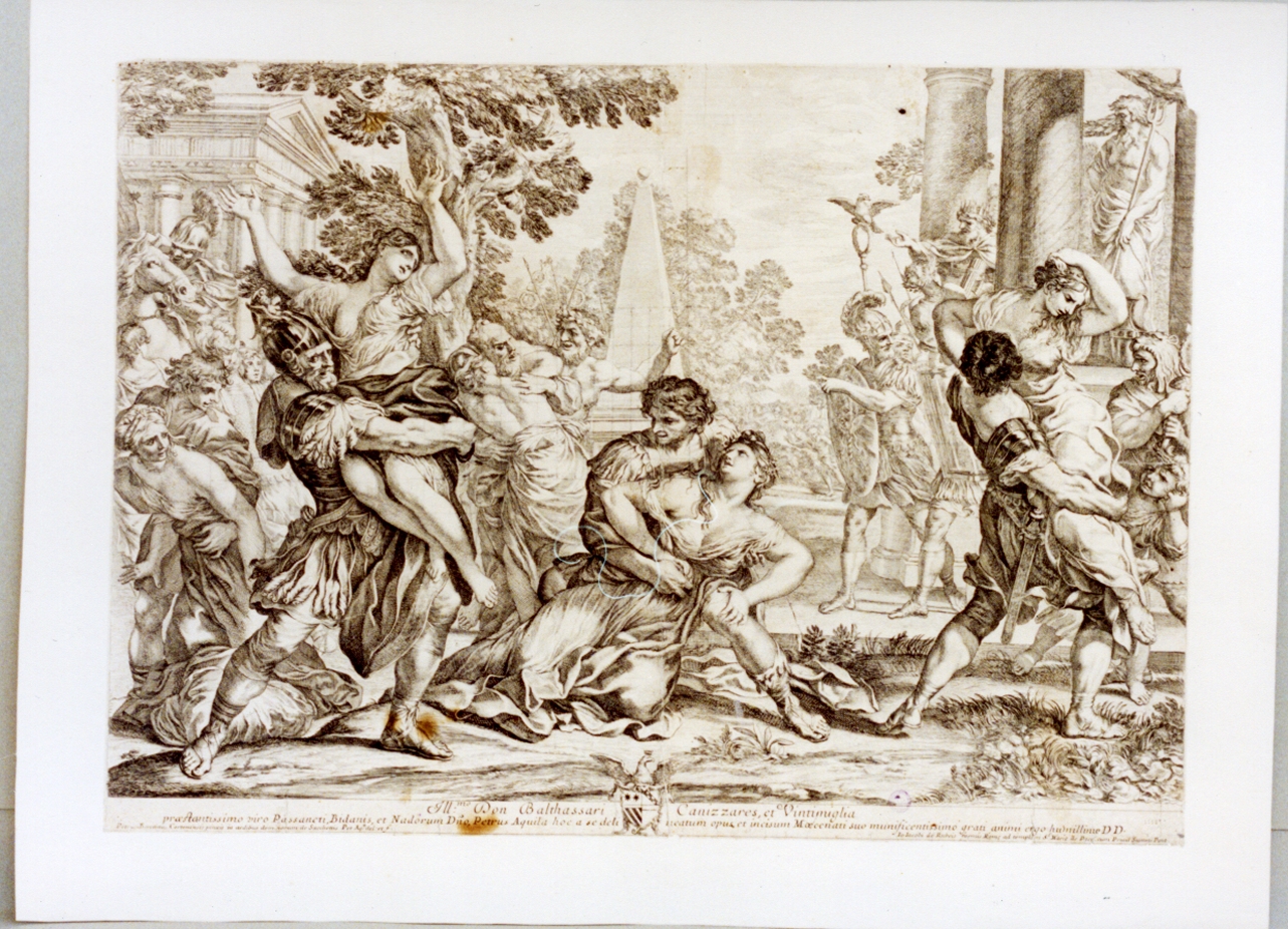 ratto delle Sabine (stampa) di Dell'Aquila Pietro (sec. XVII)