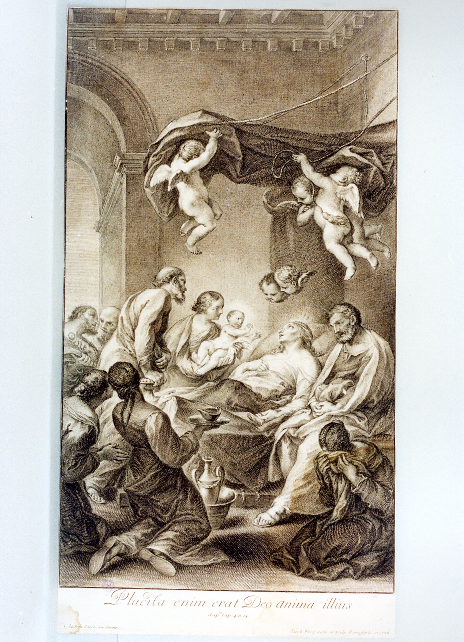 morte di Sant'Anna (stampa) di Frey Jakob (sec. XVIII)