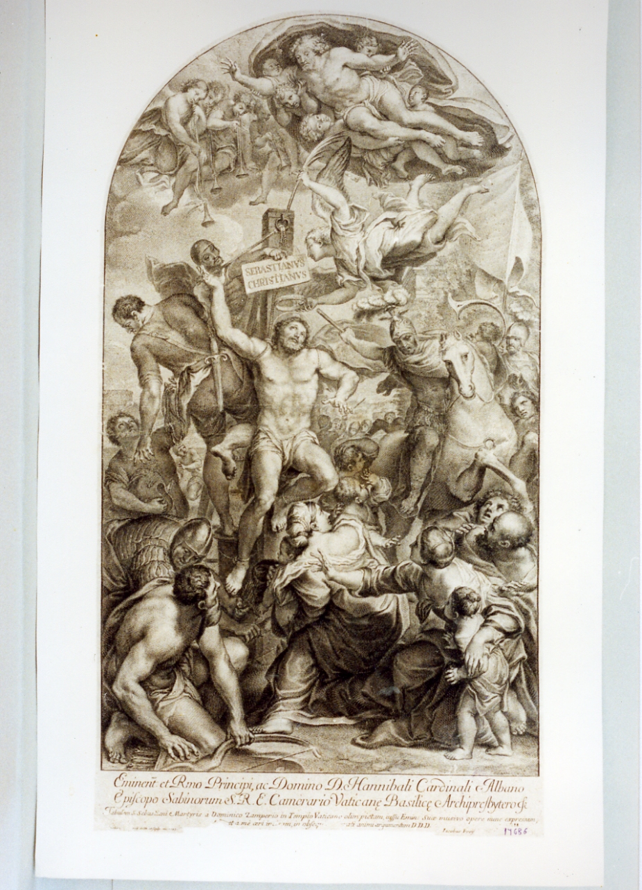 martirio di San Sebastiano (stampa) di Frey Jakob (sec. XVIII)