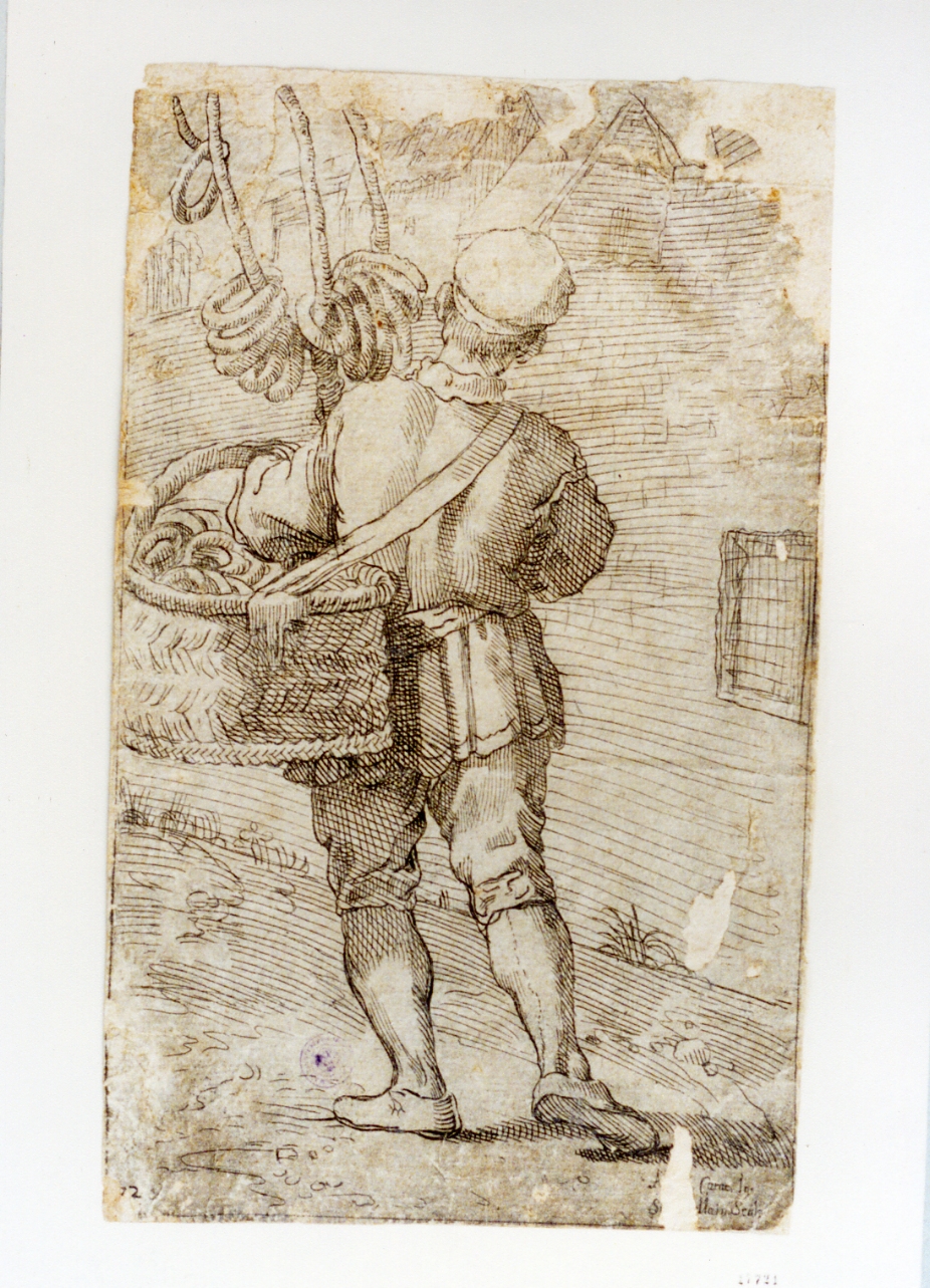 venditore di ciambelle (stampa) di Guillain Simon (sec. XVII)