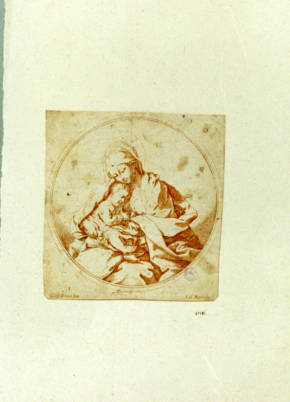 Madonna con Bambino (stampa a colori) di Mattioli Lodovico (secc. XVII/ XVIII)