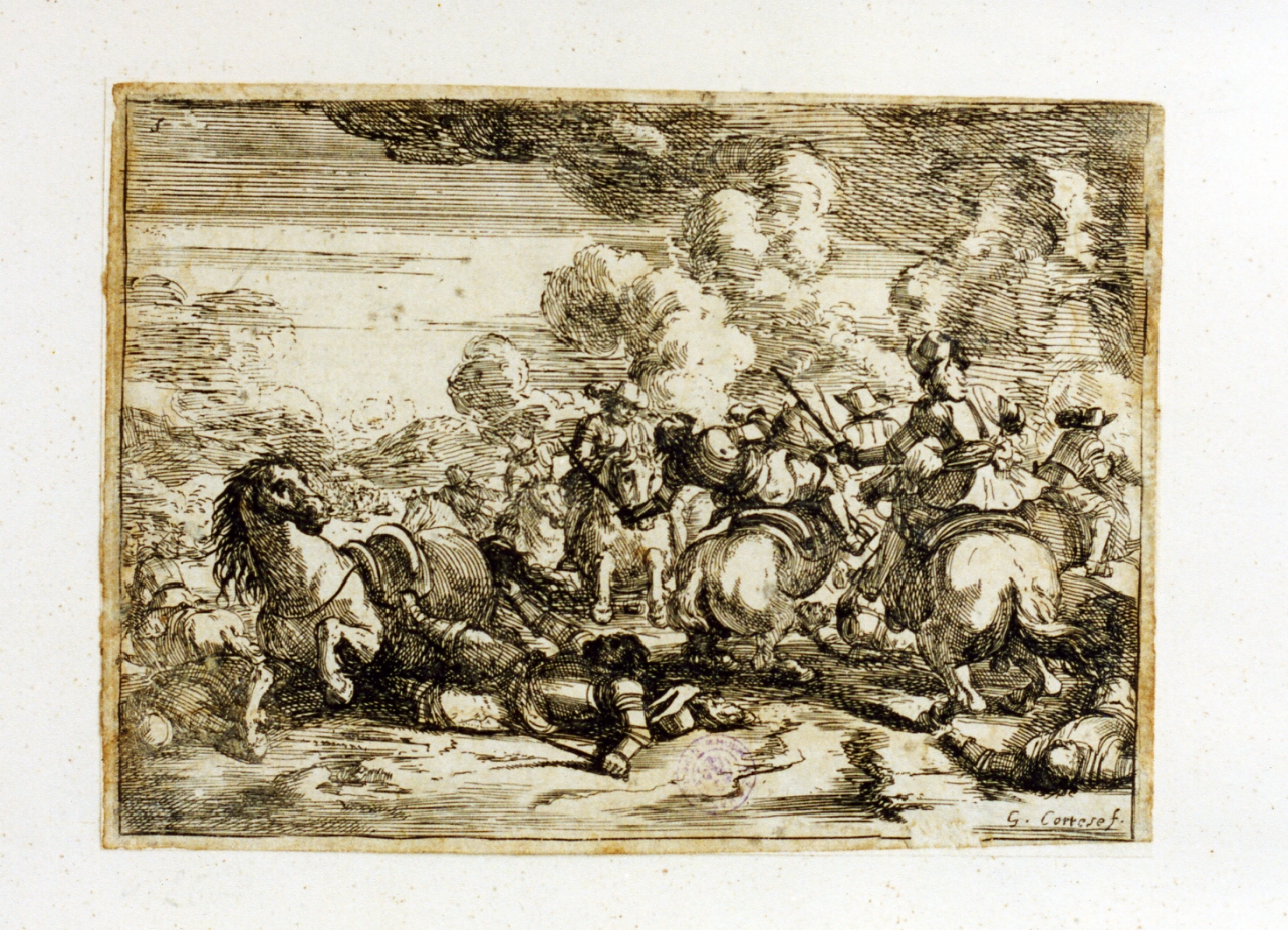 scena di battaglia (stampa) - ambito italiano (sec. XVII)