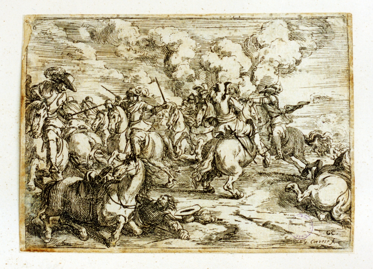 scena di battaglia (stampa) - ambito italiano (sec. XVII)