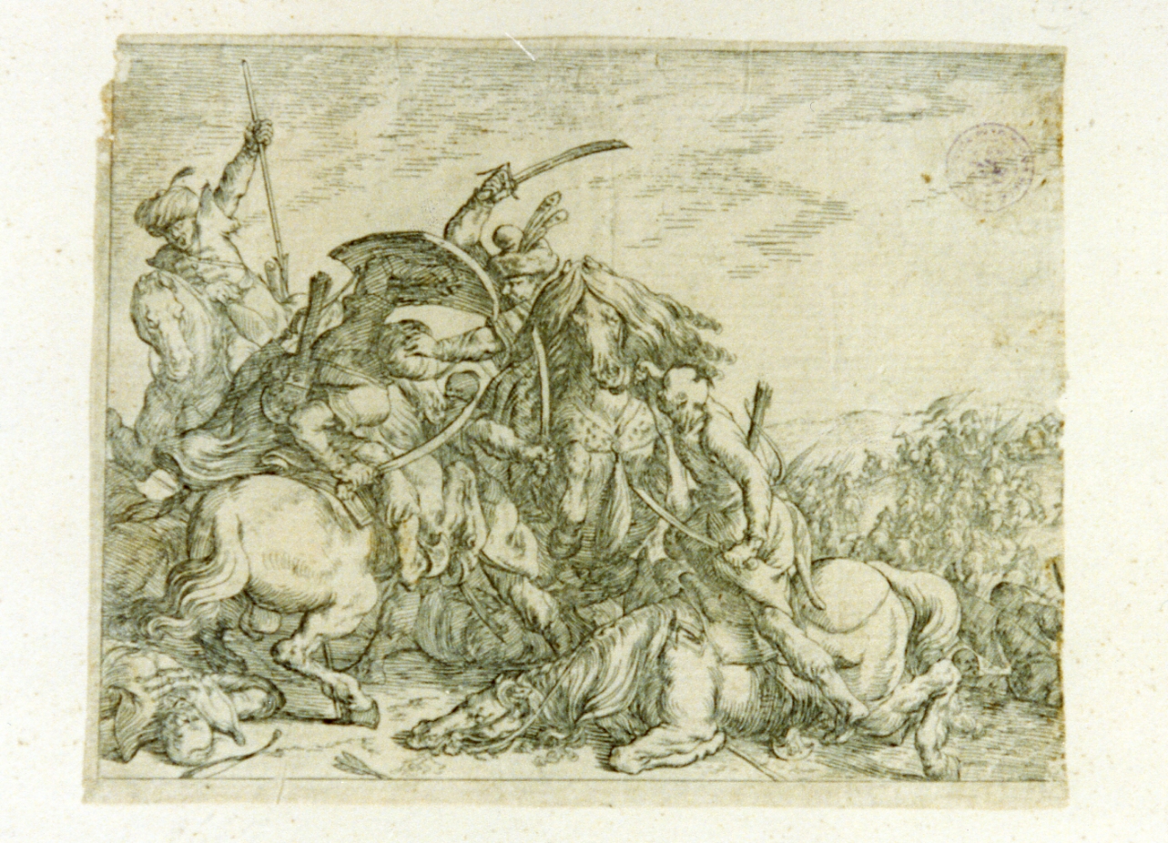 scena di battaglia (stampa) di Baur Johann Wilhelm (sec. XVII)