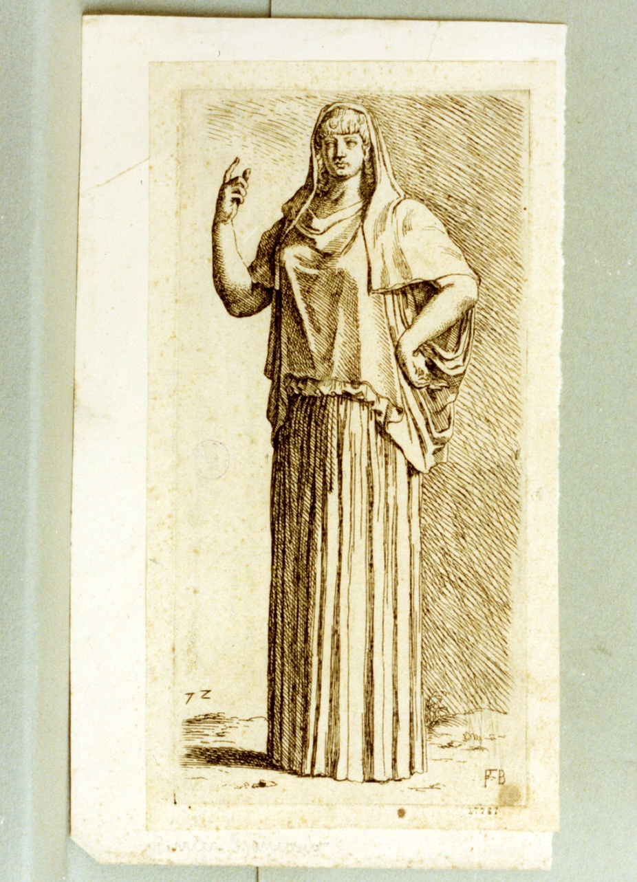 figura femminile (stampa tagliata) di Perrier François (sec. XVII)