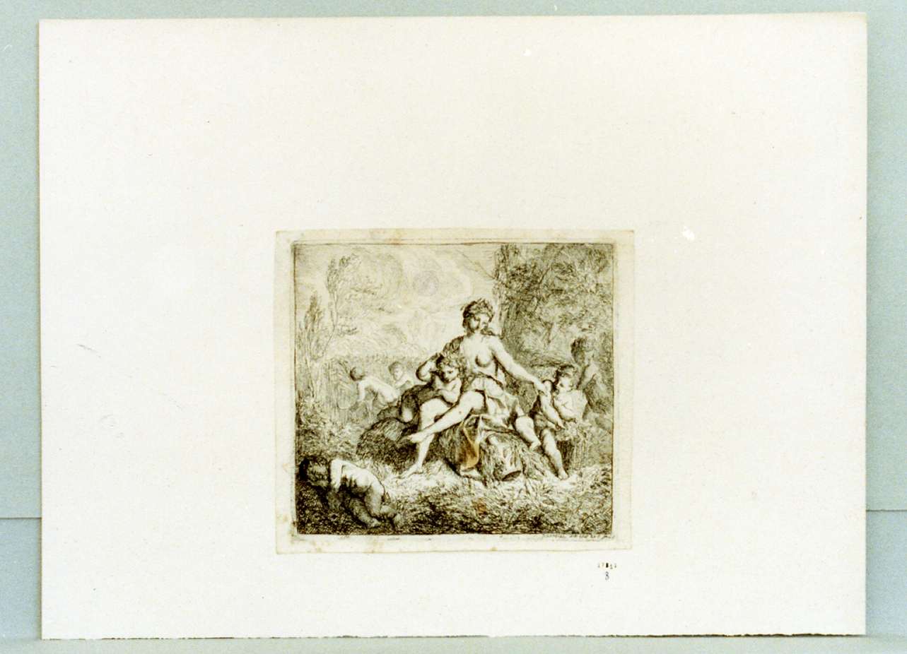 allegoria dell'autunno (stampa tagliata) di Parrocel Pierre (secc. XVII/ XVIII)