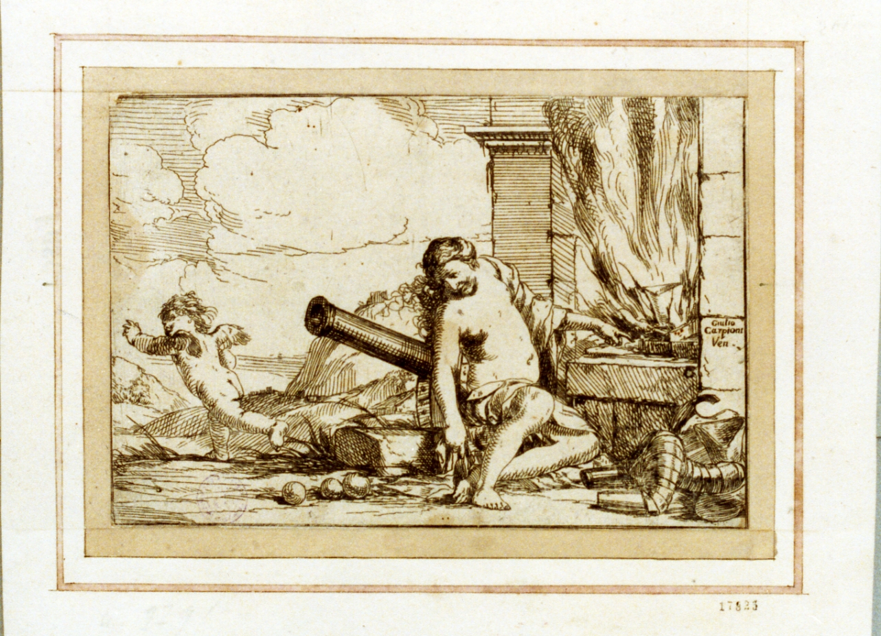 allegoria del fuoco (stampa) di Carpioni Giulio (sec. XVII)