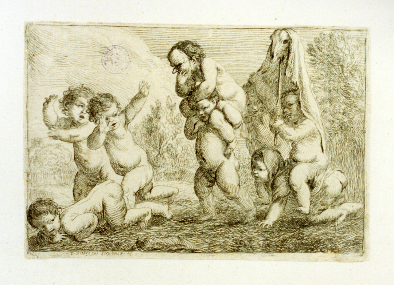 amorini che giocano (stampa) di Parrocel Pierre (secc. XVII/ XVIII)