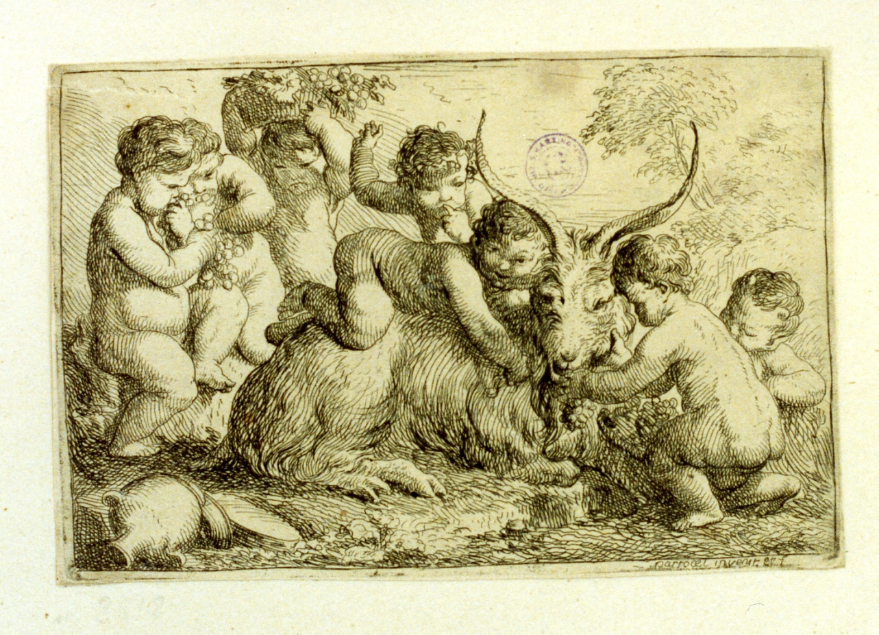 amorini che giocano (stampa) di Parrocel Pierre (secc. XVII/ XVIII)