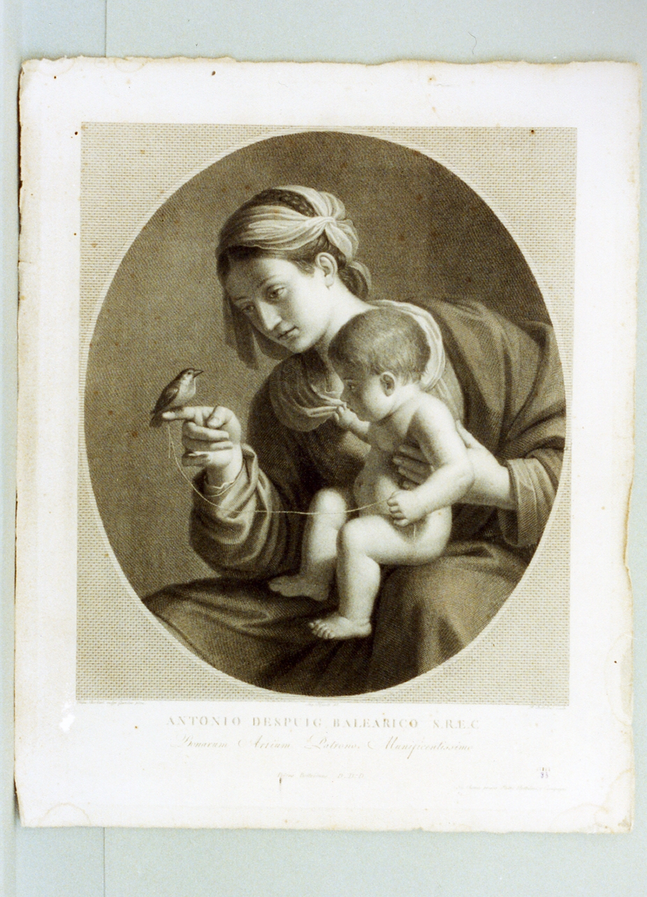 Madonna con Bambino (stampa) di Tofanelli Stefano (secc. XVIII/ XIX)