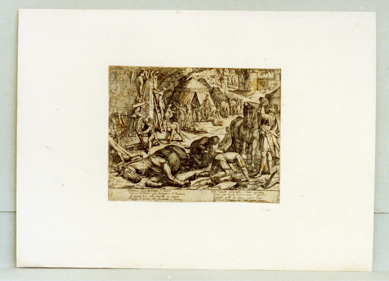 Tancredi nell'accampamento (stampa) di Tempesta Antonio (secc. XVI/ XVII)