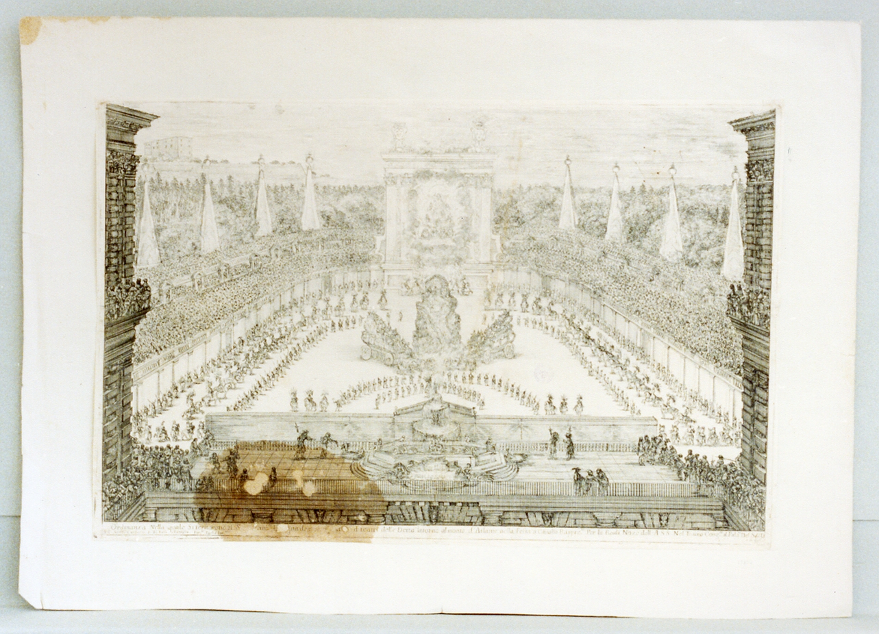 parata per festa (stampa tagliata) di Della Bella Stefano (sec. XVII)