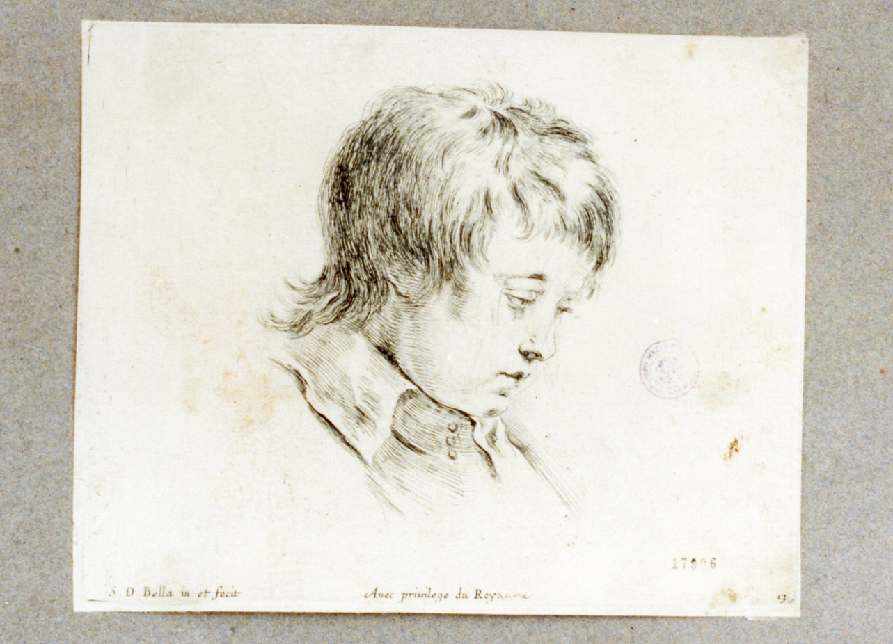 studio di testa (stampa) di Della Bella Stefano (sec. XVII)