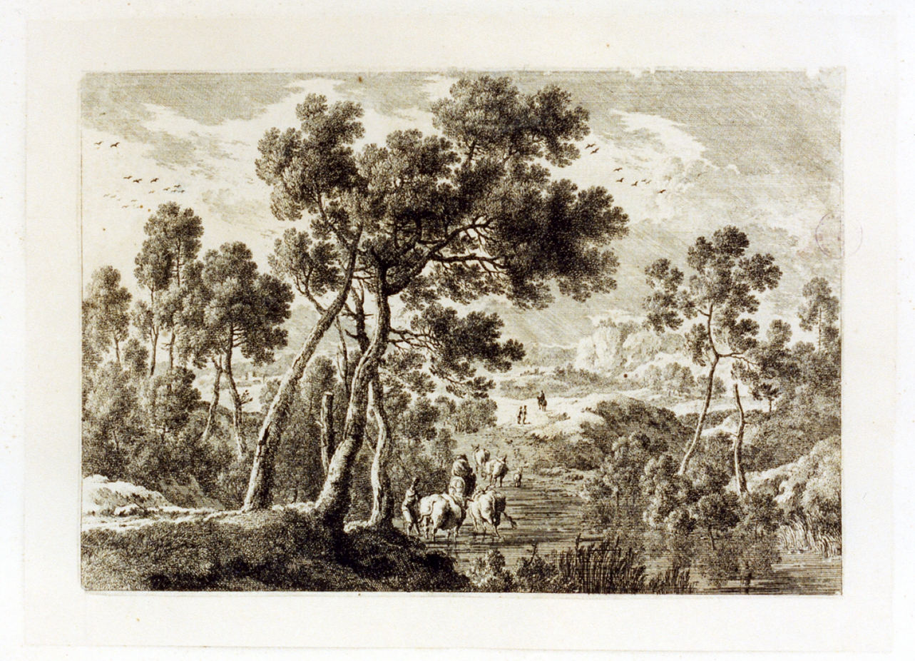paesaggio (stampa) - ambito francese (sec. XVII)