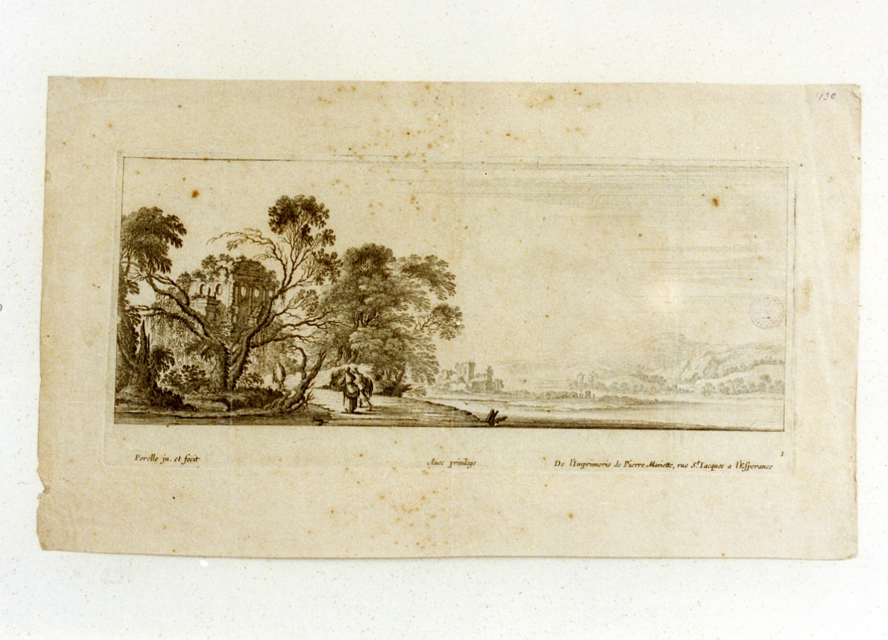 paesaggio (stampa) - ambito francese (sec. XVII)