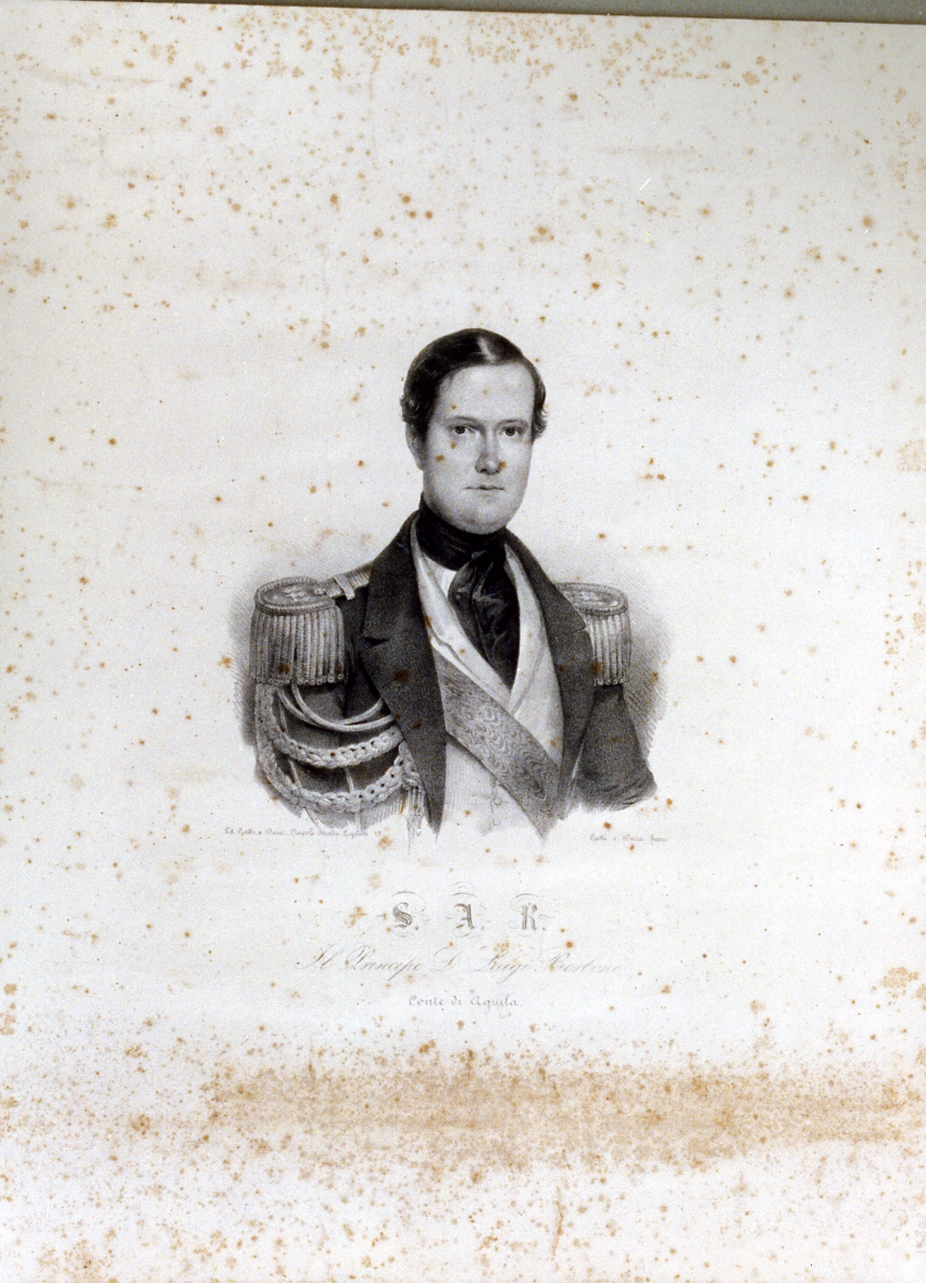 ritratto d'uomo (stampa) di Gatti Giovanni Battista, Dura Gaetano (metà sec. XIX)