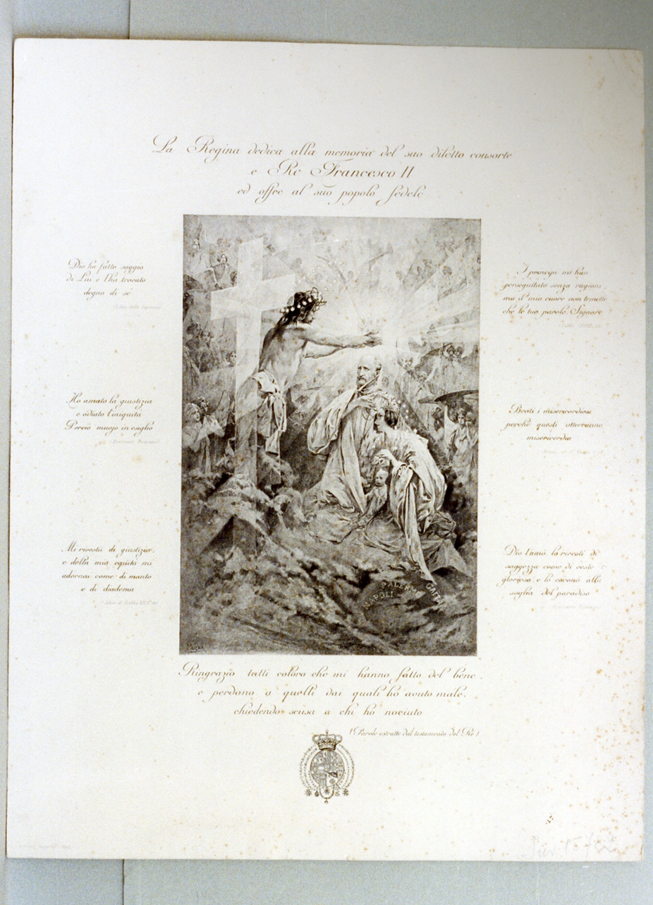 allegoria funebre per Francesco II di Borbone (stampa) di Mucha Alfons (sec. XIX)