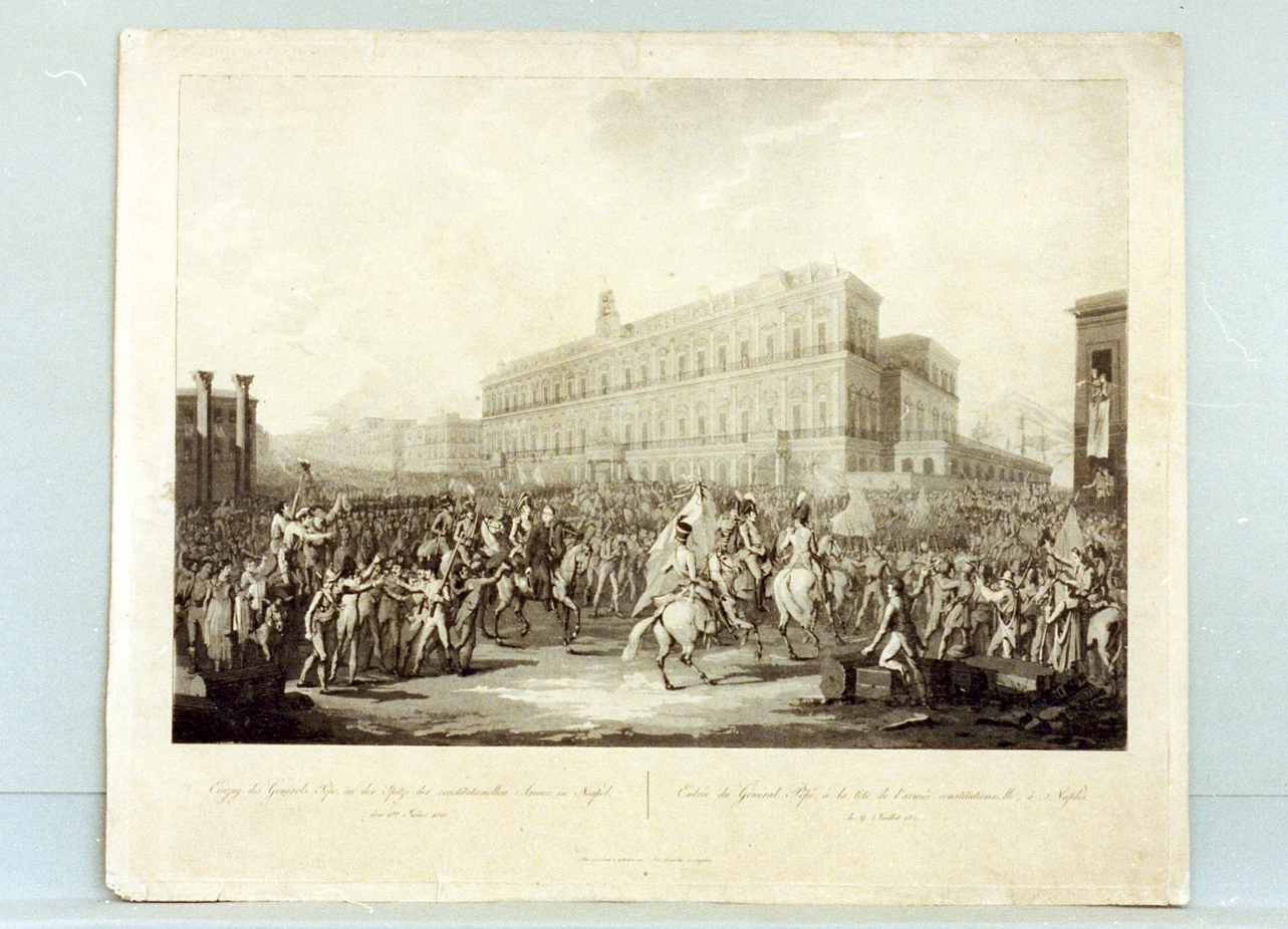 ingresso del generale Pepe a Napoli (stampa) - ambito tedesco (sec. XIX)
