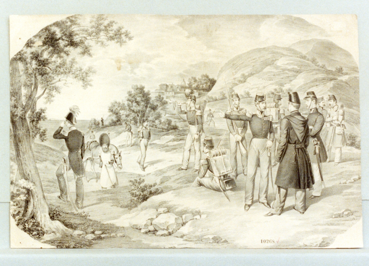 scena militare (stampa) - ambito napoletano (sec. XIX)