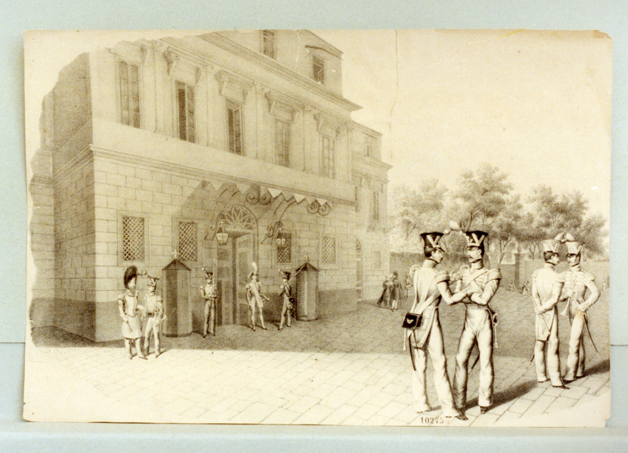 scena militare (stampa) - ambito napoletano (sec. XIX)