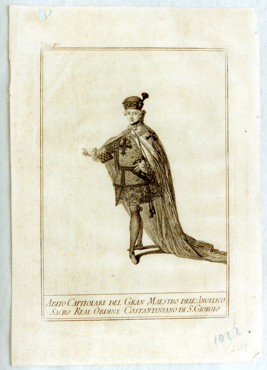 gran maestro del real ordine costantiniano di S. Giorgio (stampa) - ambito napoletano (sec. XVIII)