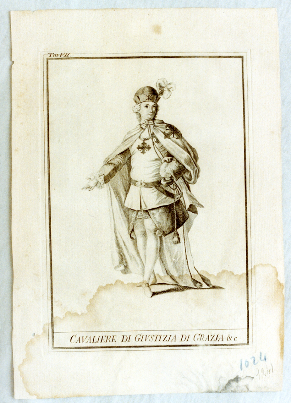 cavaliere di grazia e giustizia (stampa) - ambito napoletano (sec. XVIII)