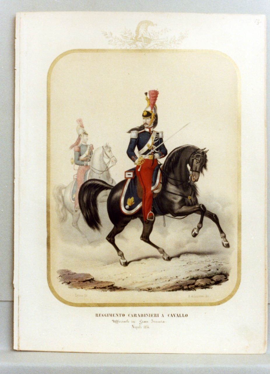 militari dell'esercito borbonico (stampa a colori) di Zezon Antonio (sec. XIX)