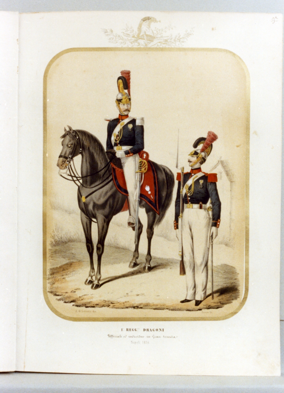 militari dell'esercito borbonico (stampa a colori) di Zezon Antonio (sec. XIX)
