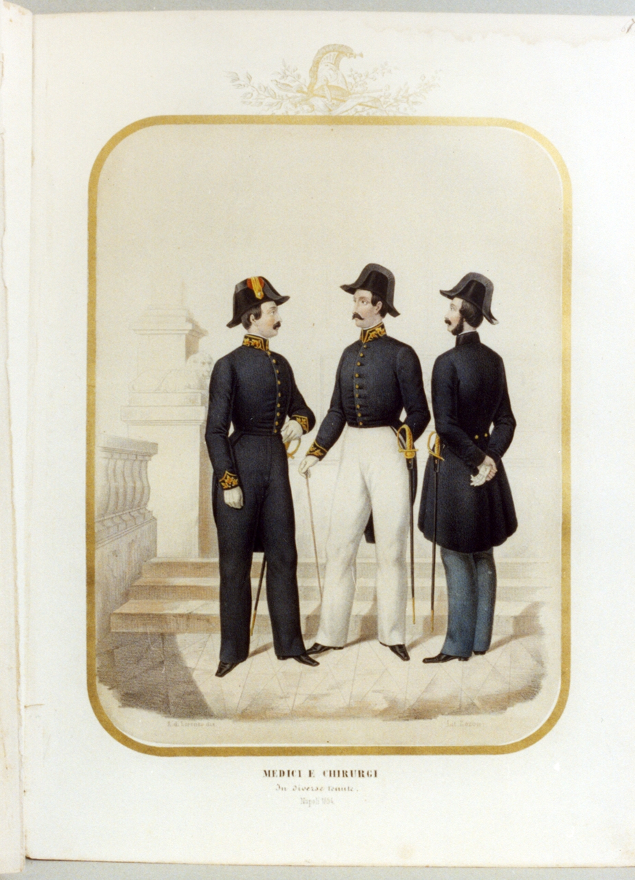 militari dell'esercito borbonico (stampa a colori) di Zezon Antonio (sec. XIX)