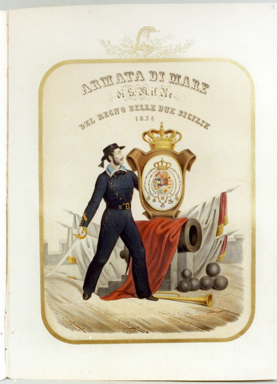 militari dell'esercito borbonico (stampa a colori) di Zezon Antonio (attribuito) (sec. XIX)