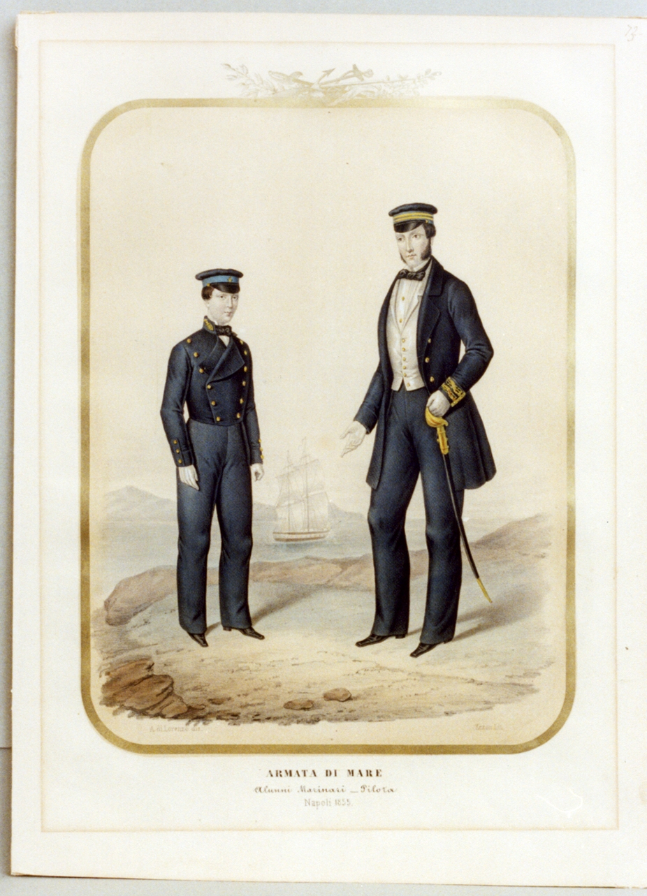 militare dell'esercito borbonico (stampa a colori) di Zezon Antonio (sec. XIX)