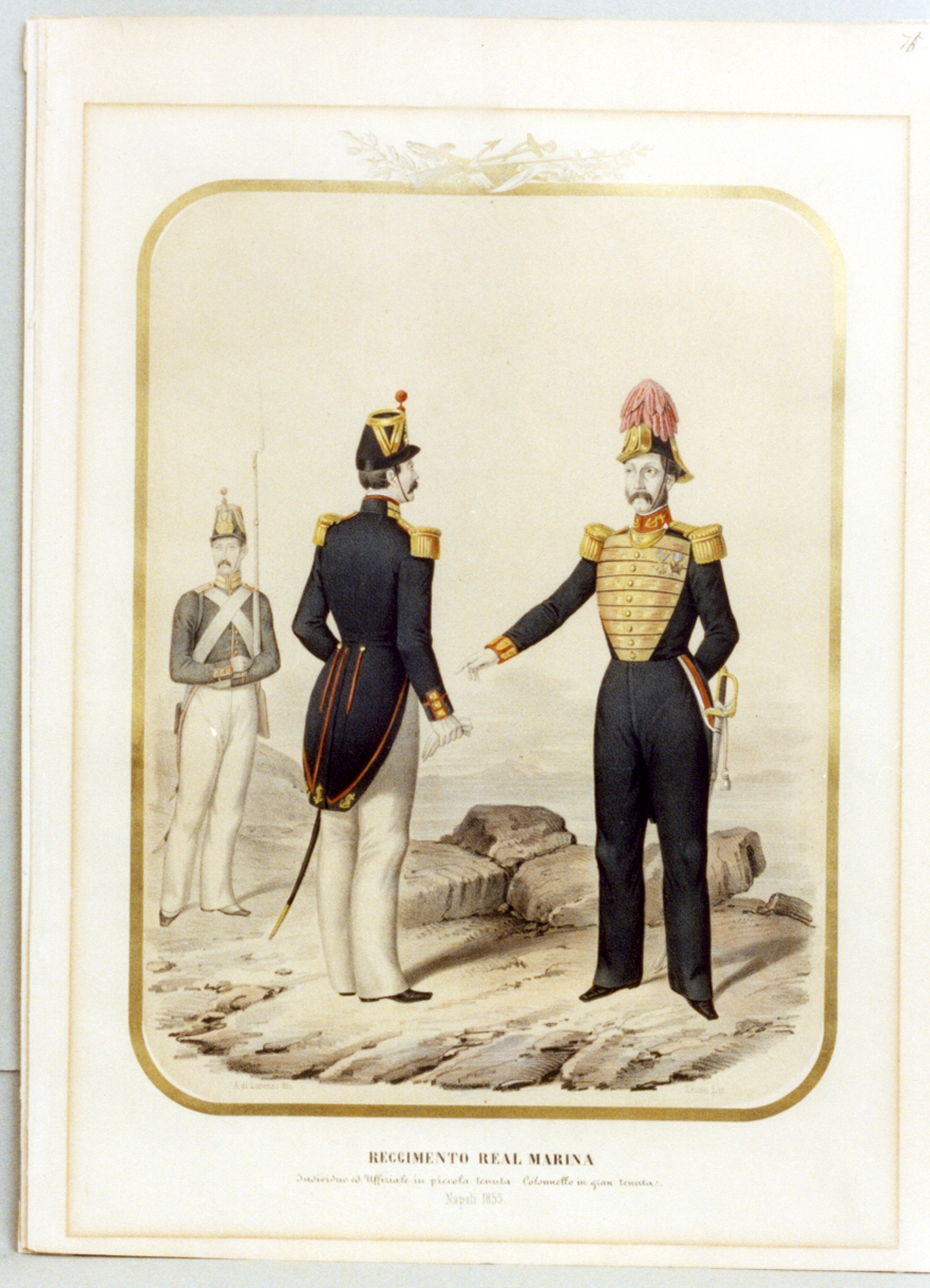militari dell'esercito borbonico (stampa a colori) di Zezon Antonio (sec. XIX)