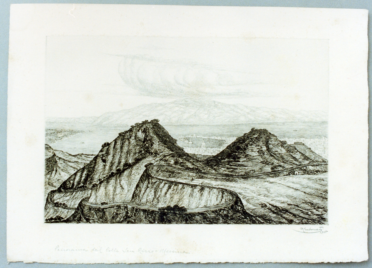 paesaggio (stampa) di Carbonati Antonio (sec. XX)