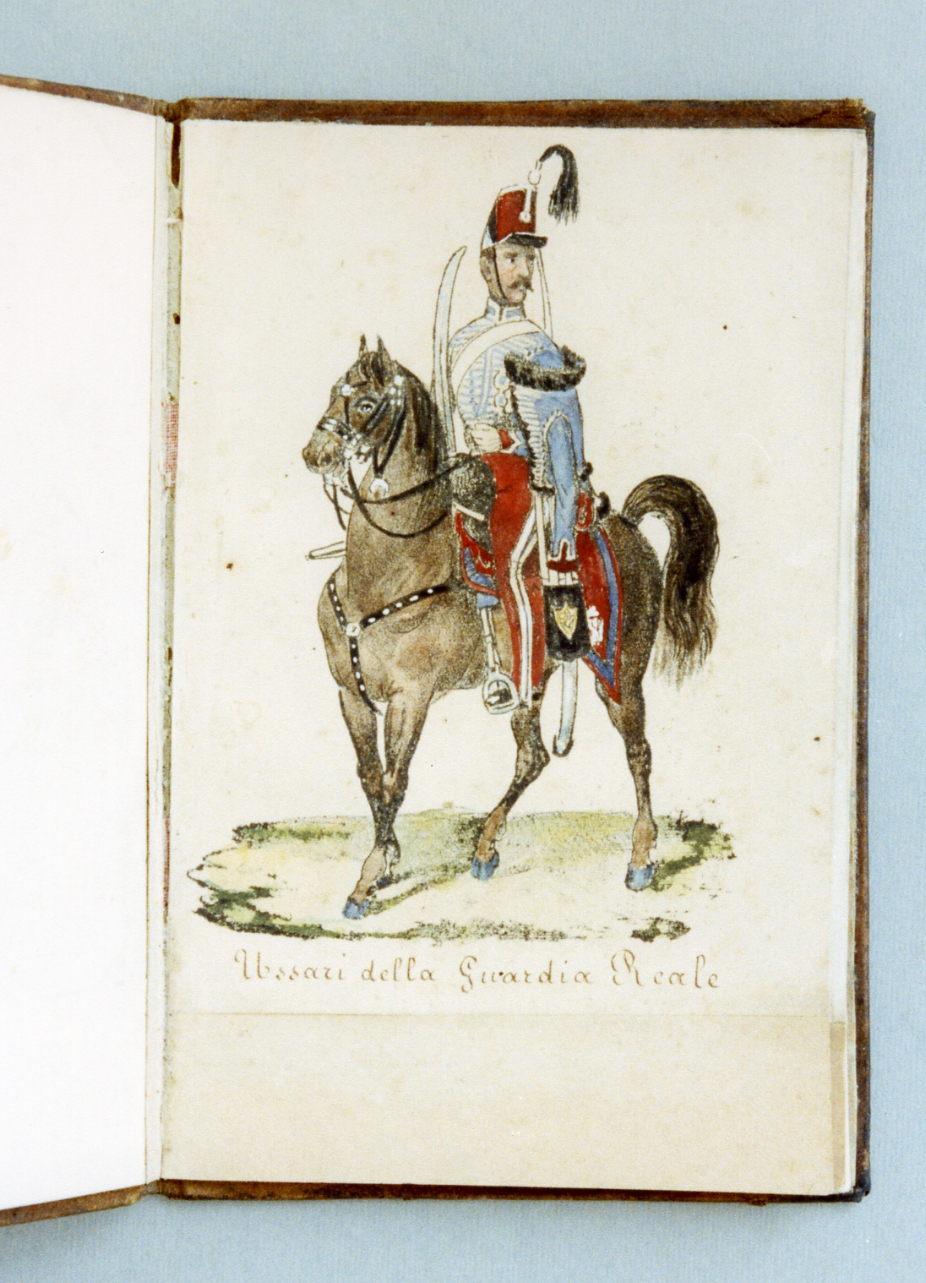 militare dell'esercito borbonico (stampa a colori) - ambito napoletano (sec. XIX)