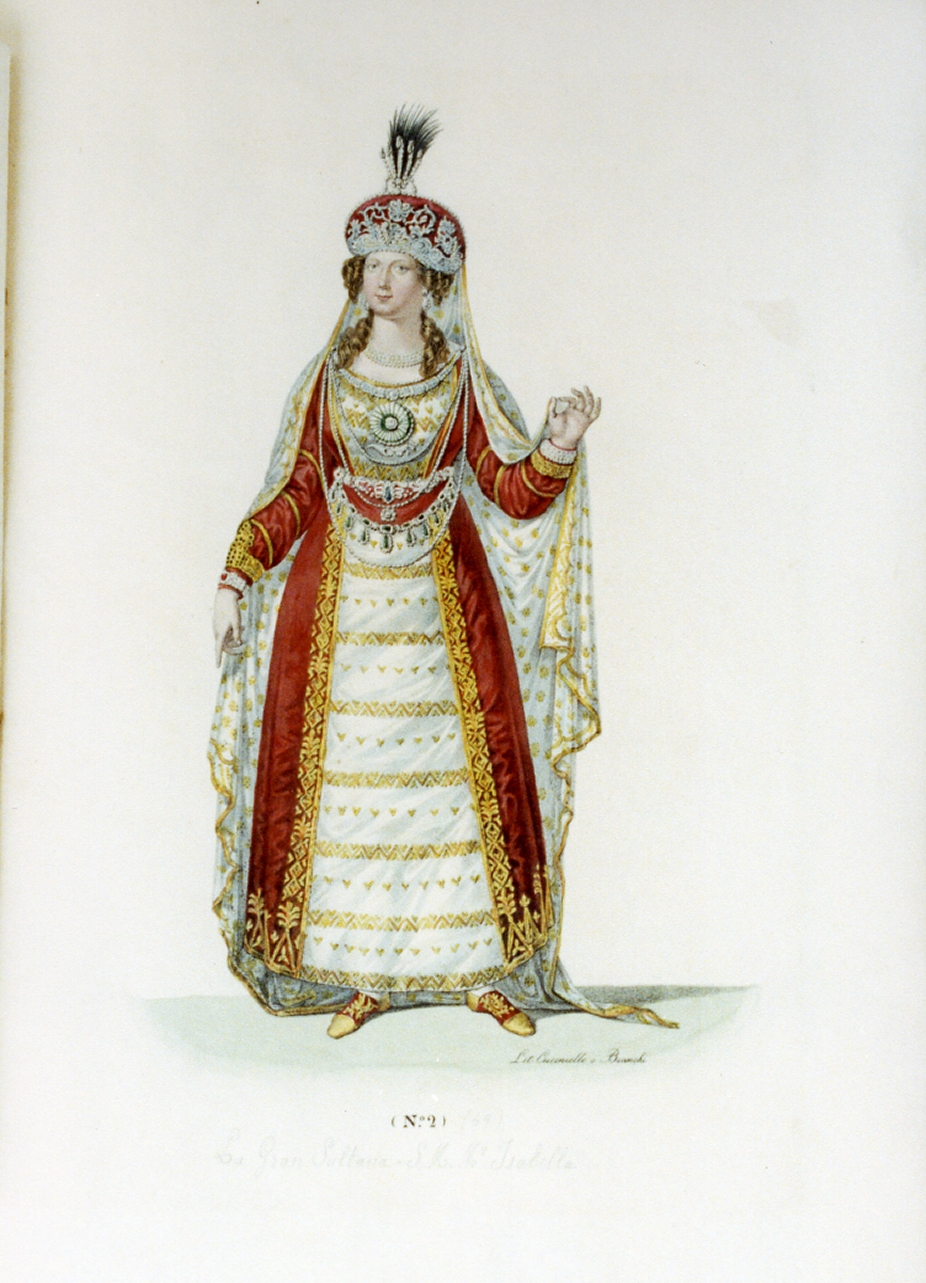 figura femminile (stampa a colori) di Bianchi Lorenzo, Cuciniello Domenico (sec. XIX)