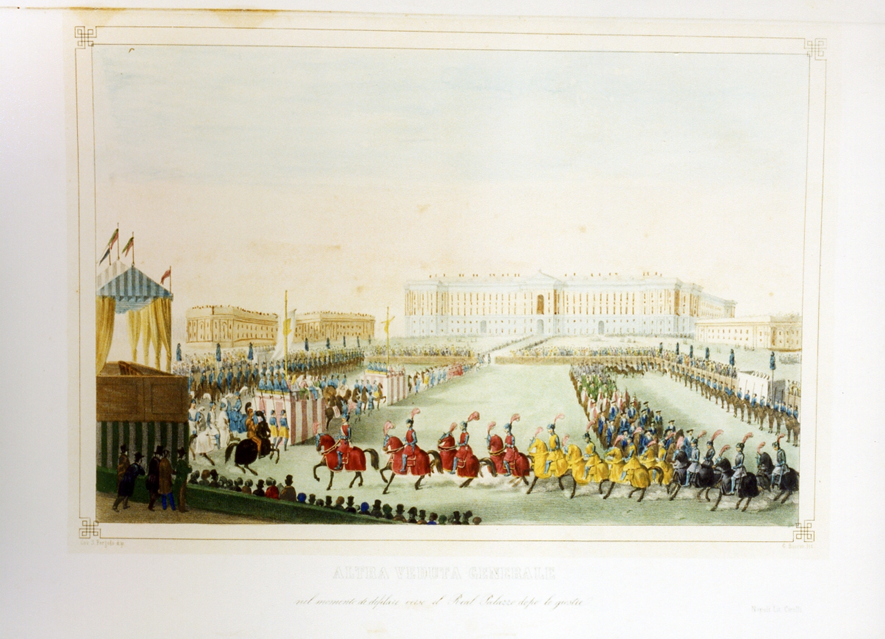 torneo di caserta nel carnevale dell'anno 1846 (stampa a colori) di Fergola Salvatore (sec. XIX)