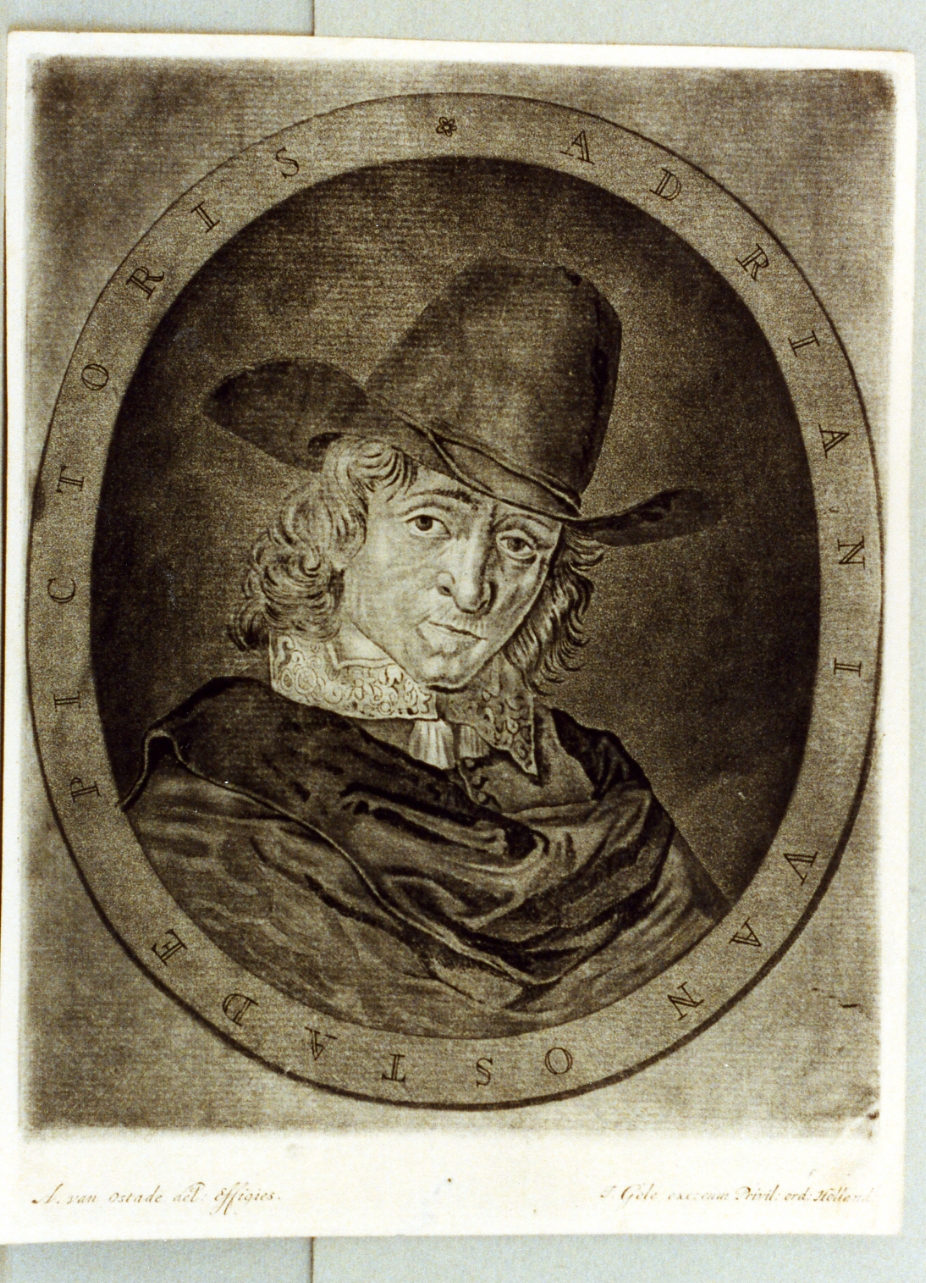 ritratto d'uomo (stampa tagliata) di Van Ostade Adriaen (seconda metà sec. XVII)