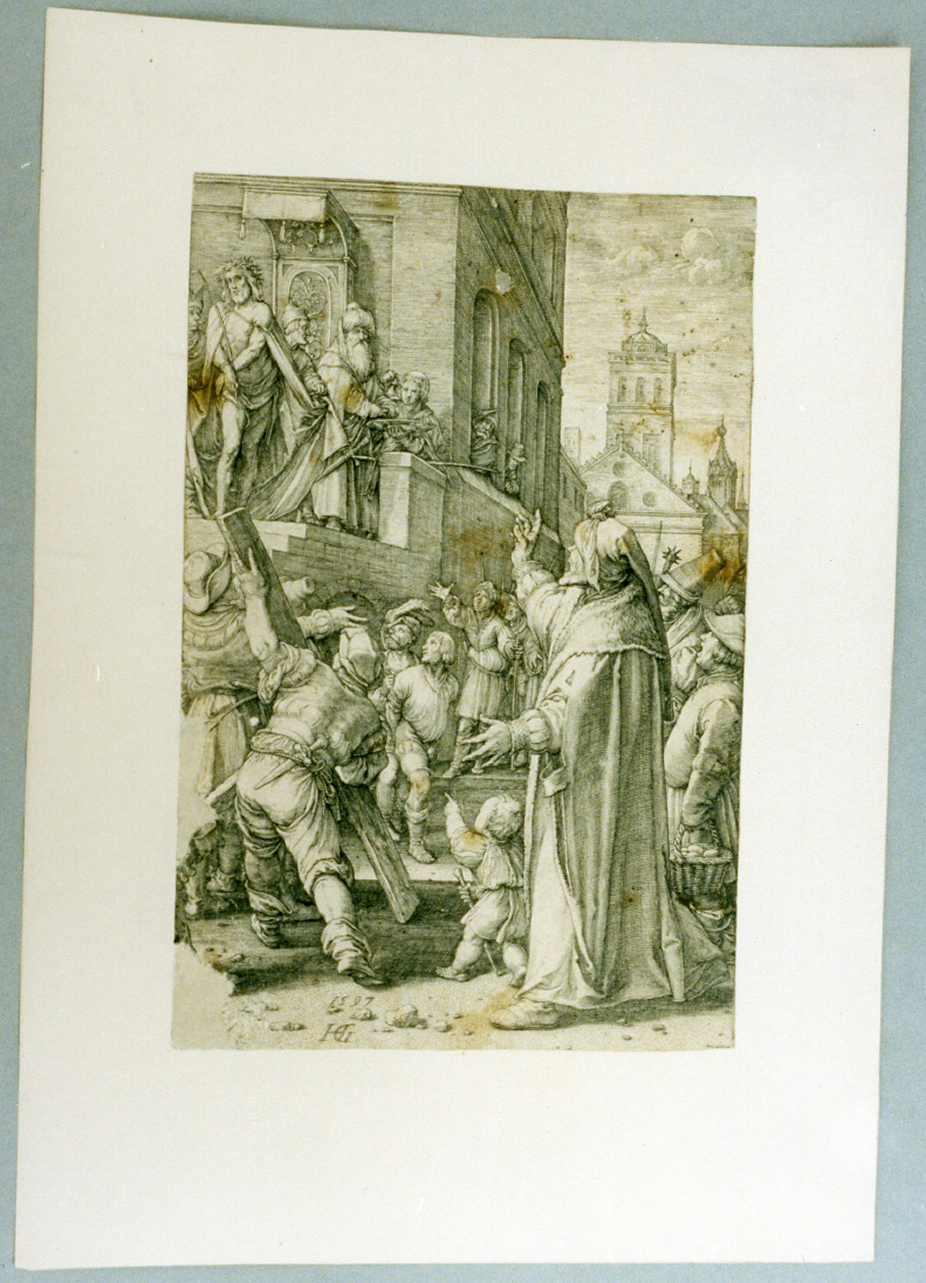 Pilato mostra Cristo al popolo (stampa) di Goltzius Hubert (sec. XVI)