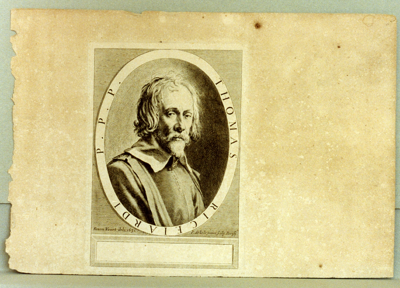 ritratto d'uomo (stampa tagliata) di Vouet Simon, De Jode Pieter (sec. XVII)