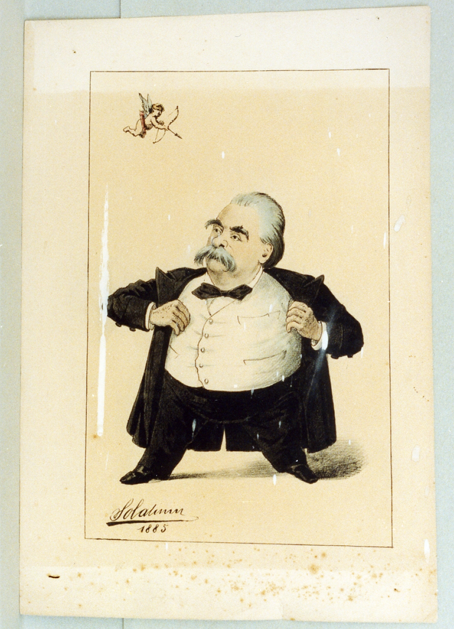 caricatura (stampa a colori) - ambito italiano (sec. XIX)