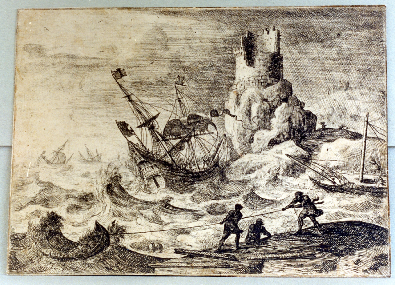 paesaggio marino in tempesta (stampa) di Gellée Claude detto Claude Lorrain (sec. XVII)