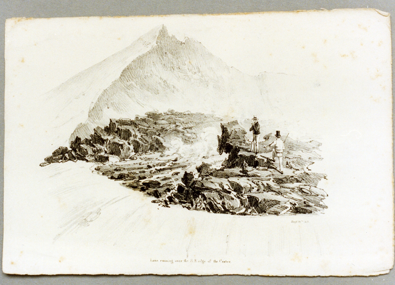 eruzione del Vesuvio (stampa) di Wenzel Francesco (sec. XIX)