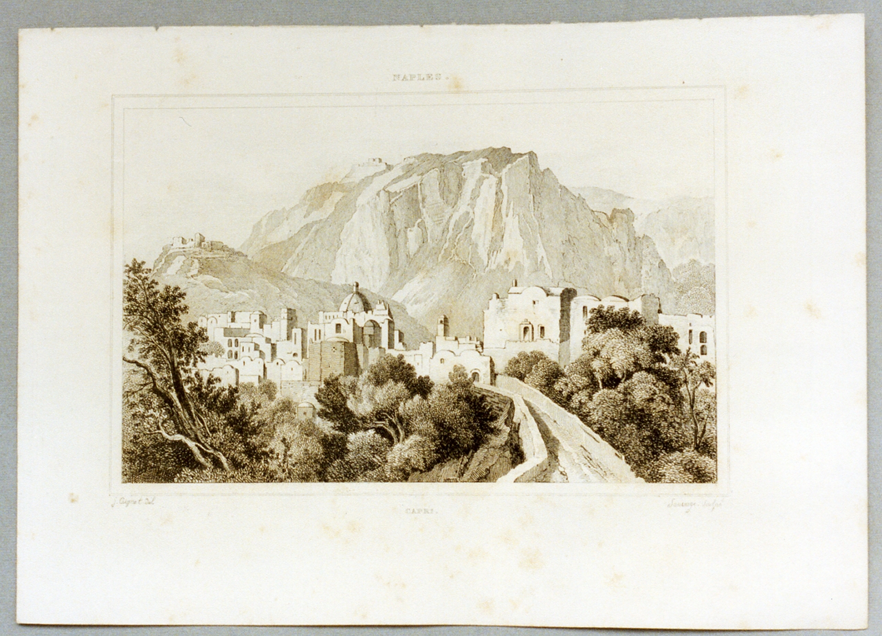 veduta dell'isola di Capri (stampa) di Coignet Jules (metà sec. XIX)