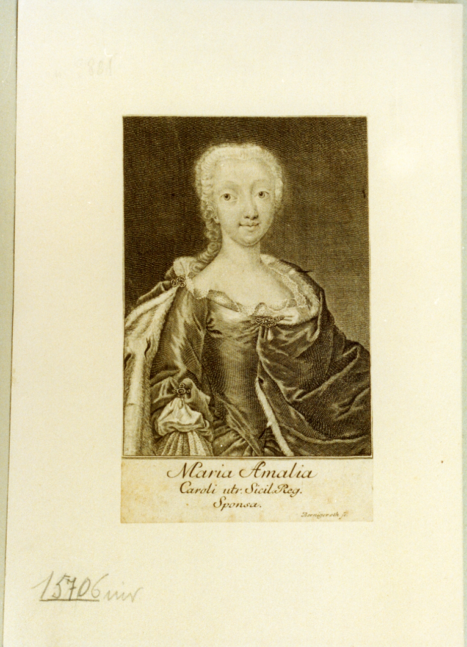 ritratto di donna (stampa) di Bernigeroth Johann Benedikt (sec. XVIII)