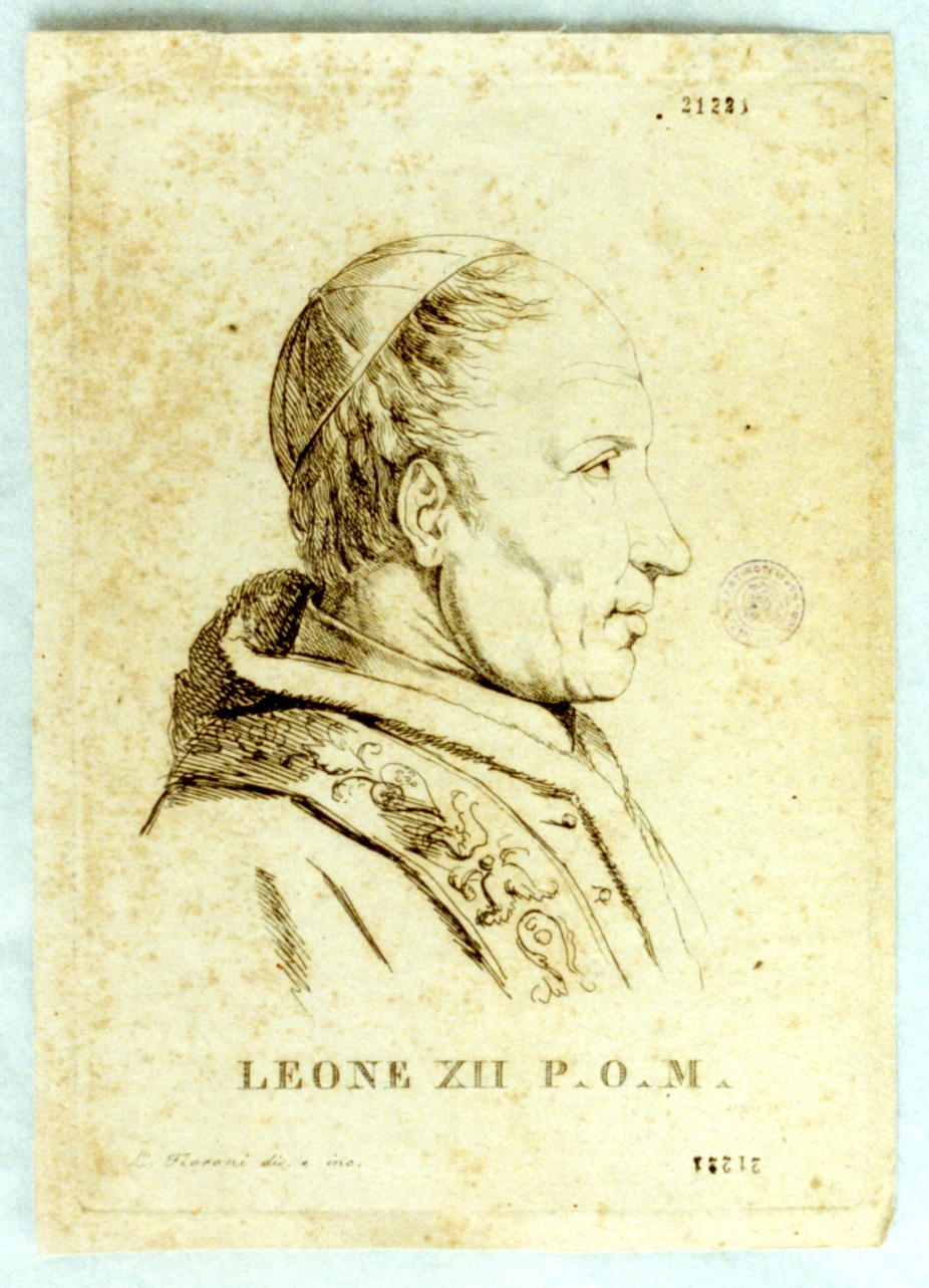 ritratto d'uomo (stampa tagliata) di Fioroni Luigi (sec. XIX)