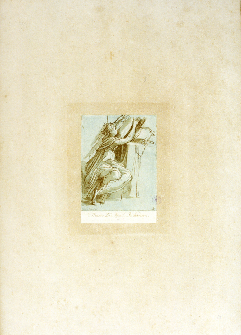 figura femminile seduta (stampa a colori) di Pond Arthur (sec. XVIII)