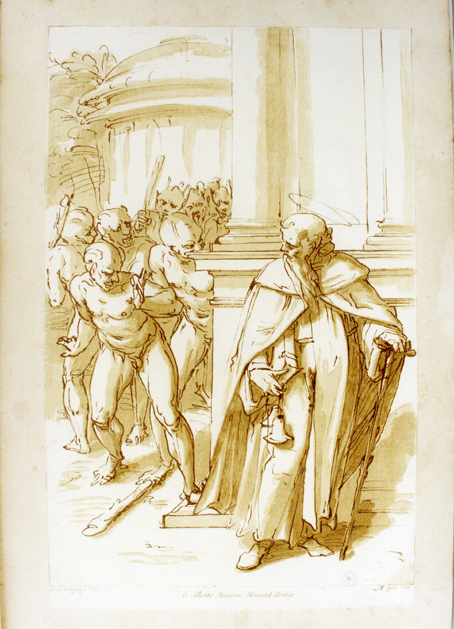 tentazioni di Sant'Antonio Abate (stampa a colori) di Pond Arthur (sec. XVIII)