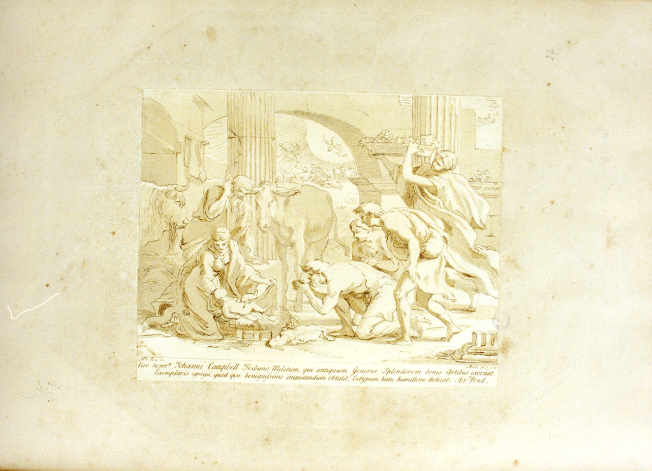 adorazione dei pastori (stampa a colori) di Pond Arthur (sec. XVIII)