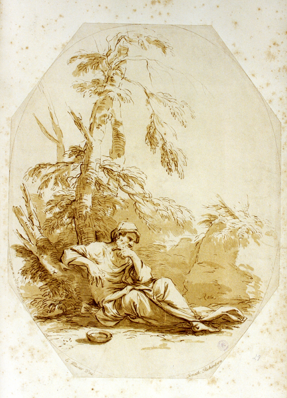 figura maschile tipo del filosofo (stampa a colori) di Pond Arthur (sec. XVIII)